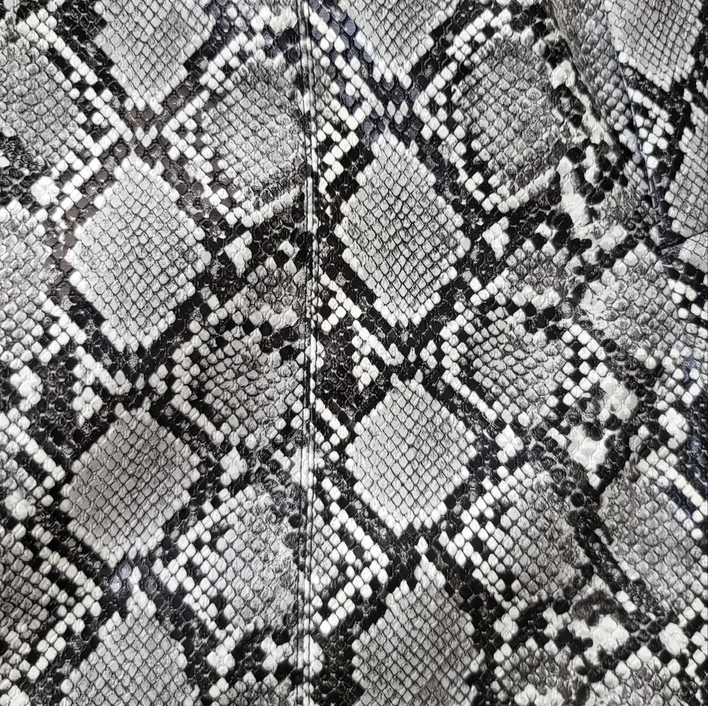 NWT Zara Faux Leather Snake Printed Skinny Front Ankle Slit Pants